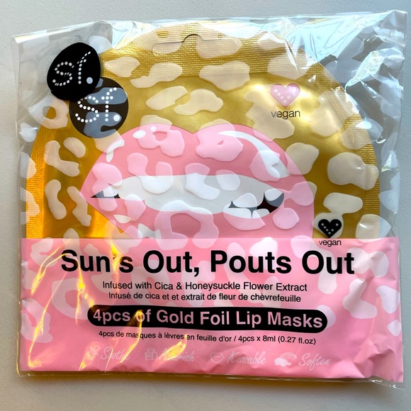 SF Glow Sun's Out, Pouts Out Gold Foil Lip Mask with Collagen 4 Pack - Picture 3 of 5